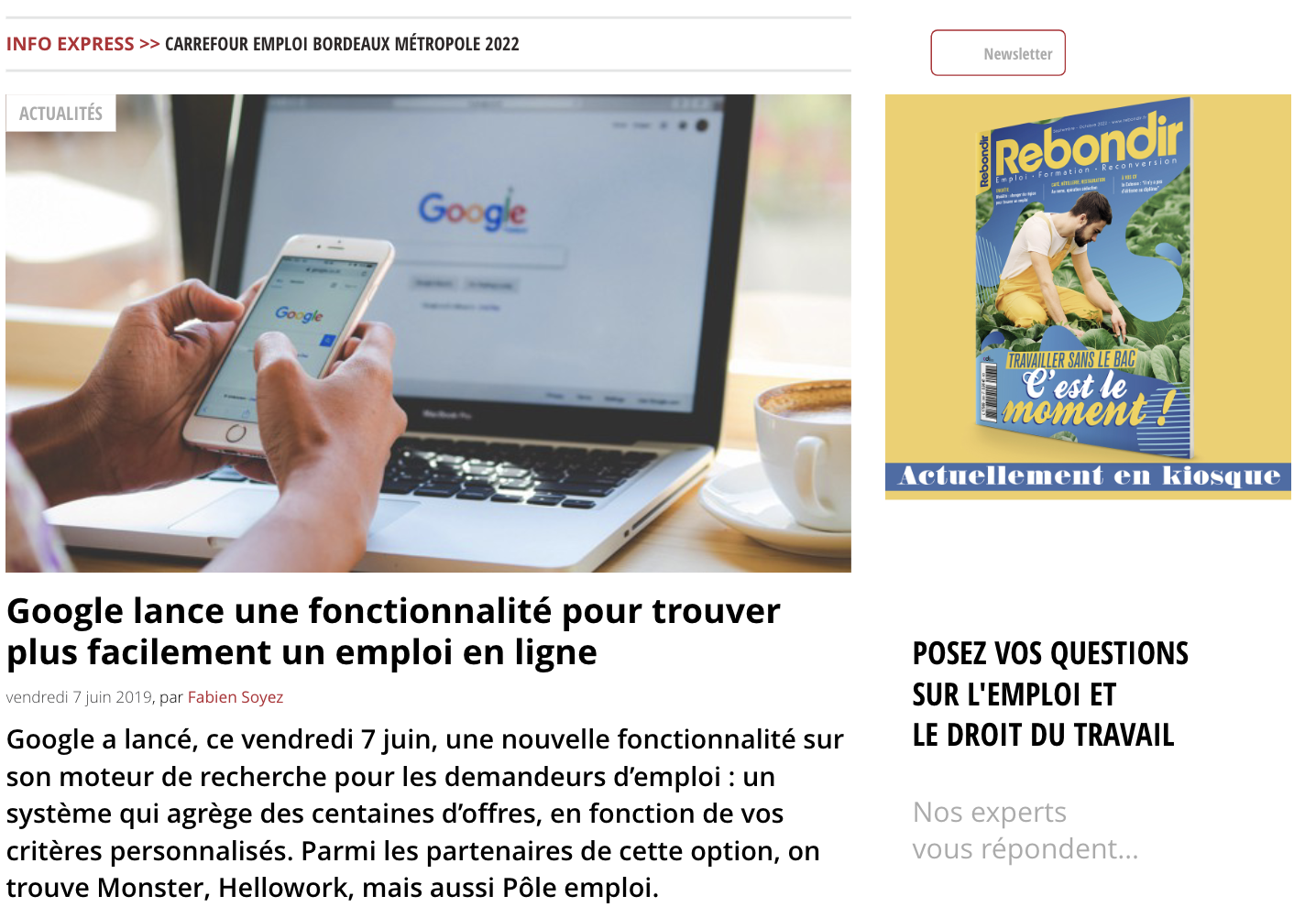 comment travailler en ligne chez google